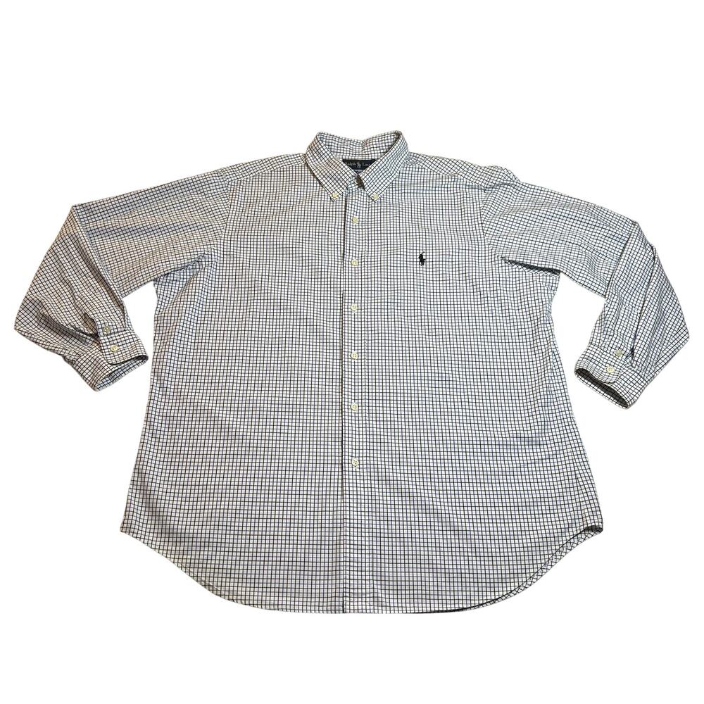 Ralph Lauren Men's Classic Fit Plaid Check Button Down Shirt Size XL Prep Cotton